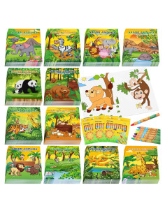 Fulmoon 72 Libros para Colorear Animales + 72 Crayones