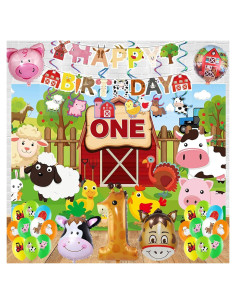 Decoración de Fiesta de Cumpleaños DUNSACE Animales de Granja