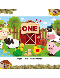 Decoración de Fiesta de Cumpleaños DUNSACE Animales de Granja 2