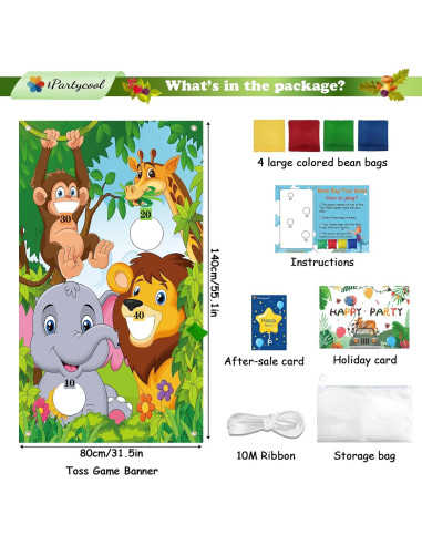 Juego de Lanzamiento de Bolsas de Frijoles iPartycool Safari