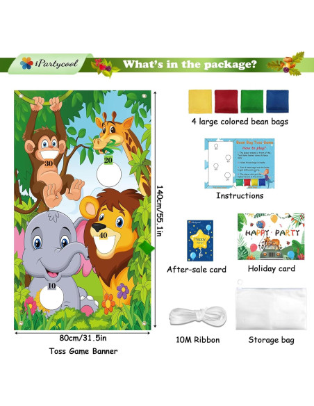 Juego de Lanzamiento de Bolsas de Frijoles iPartycool Safari