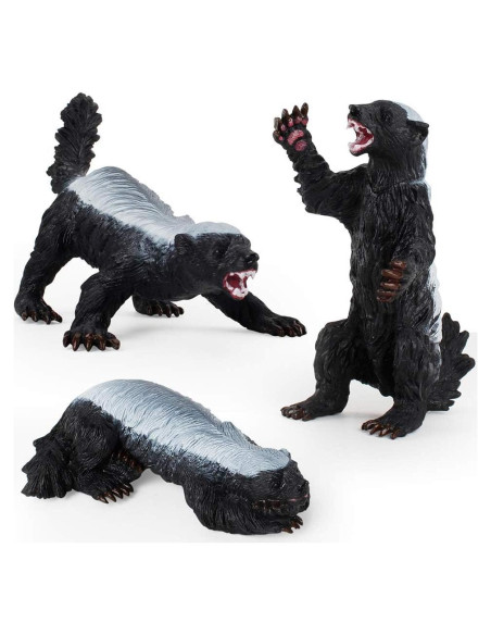 Figuras de Tejón de Miel LC JoyCre 3 Piezas Realistas Figuras de Tejón de Miel LC JoyCre 3 Piezas Realistas