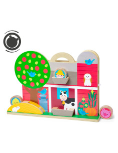 Melissa & Doug GO Tots Granja de Madera - 4 Discos Doble Cara