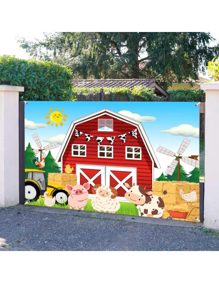 Banner de Fondo de Granja Ptrxobj 180x110 cm Rojo