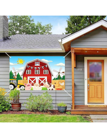 Banner de Fondo de Granja Ptrxobj 180x110 cm Rojo