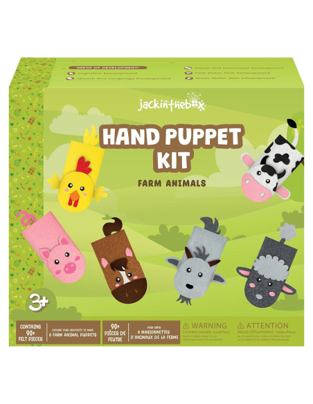 Kit de Marionetas Jackinthebox - 6 Animales de Granja DIY