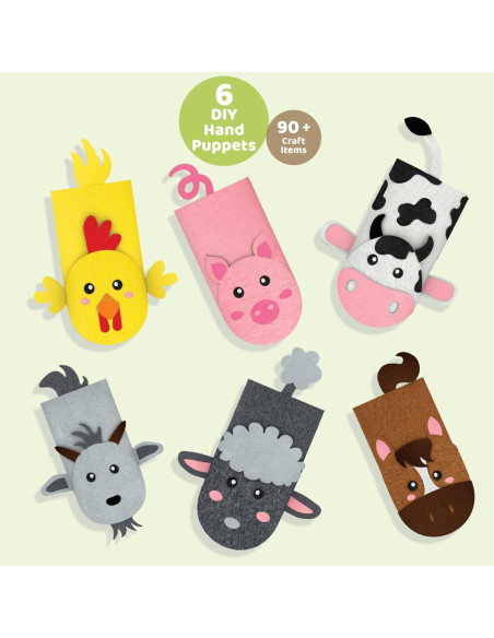 Kit de Marionetas Jackinthebox - 6 Animales de Granja DIY