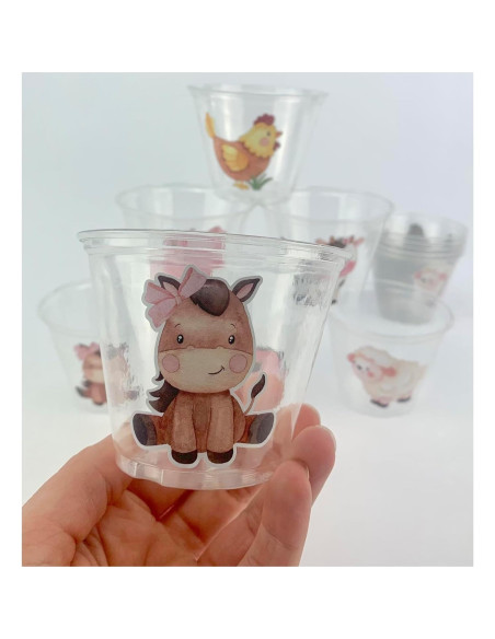 Vasos de Fiesta Stesha Party 8 oz Animales de Granja Set 12
