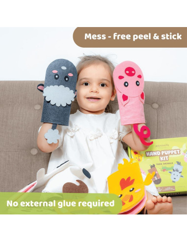 Kit de Marionetas Jackinthebox - 6 Animales de Granja DIY