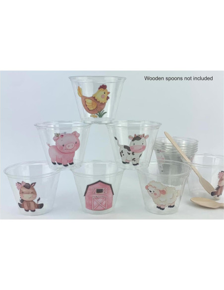 Vasos de Fiesta Stesha Party 8 oz Animales de Granja Set 12