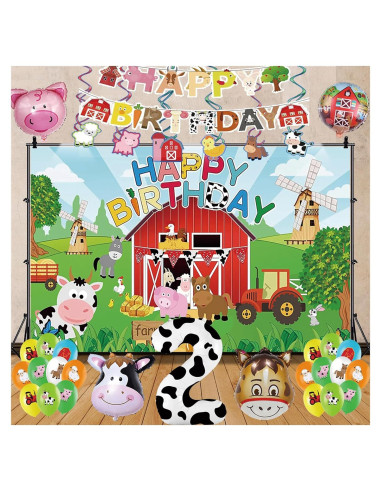 Decoración de Globos de Fiesta de Animales de Granja DUNSACE