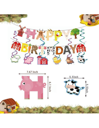 Decoración de Globos de Fiesta de Animales de Granja DUNSACE