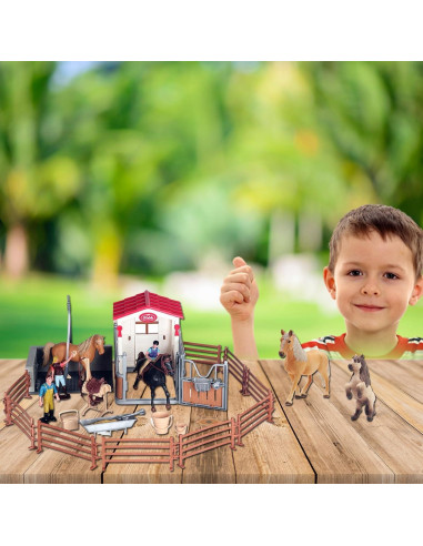 Figuras de Animales de Granja Gemini&Genius - Caballos Marrones