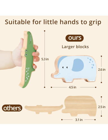 Juguete de Apilamiento de Madera PairPear 9 Animales 18 meses+