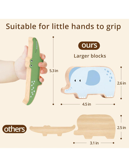 Juguete de Apilamiento de Madera PairPear 9 Animales 18 meses+ Juguete de Apilamiento de Madera PairPear 9 Animales 18 meses+