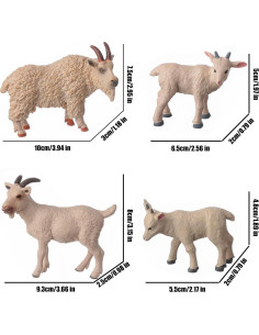 Figuras de Animales 4pcs JOKFEICE Cabra Blanca Juguetes Educativos 2