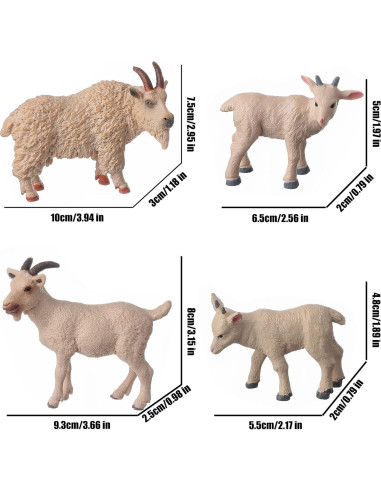 Figuras de Animales 4pcs JOKFEICE Cabra Blanca Juguetes Educativos