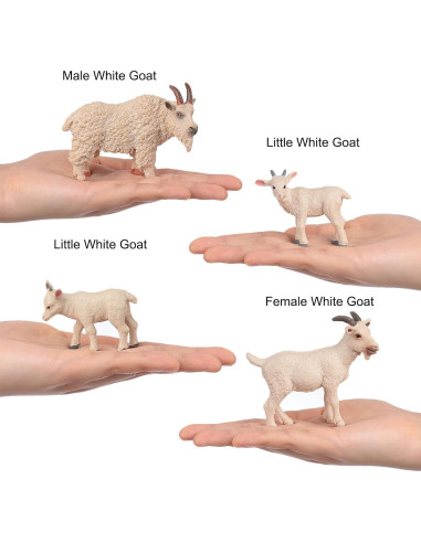 Figuras de Animales 4pcs JOKFEICE Cabra Blanca Juguetes Educativos