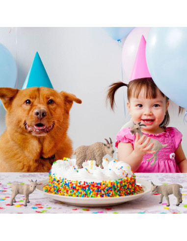 Figuras de Animales 4pcs JOKFEICE Cabra Blanca Juguetes Educativos