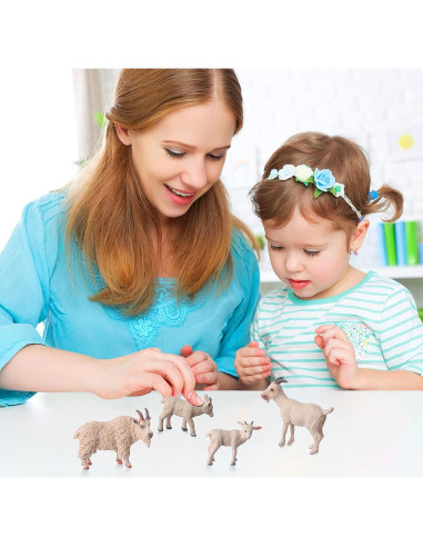 Figuras de Animales 4pcs JOKFEICE Cabra Blanca Juguetes Educativos