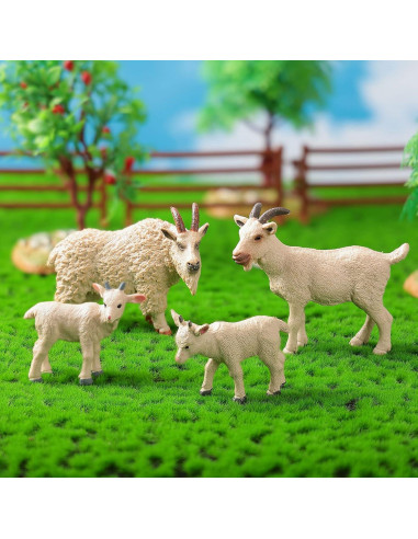 Figuras de Animales 4pcs JOKFEICE Cabra Blanca Juguetes Educativos