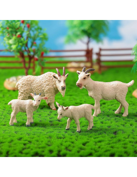 Figuras de Animales 4pcs JOKFEICE Cabra Blanca Juguetes Educativos