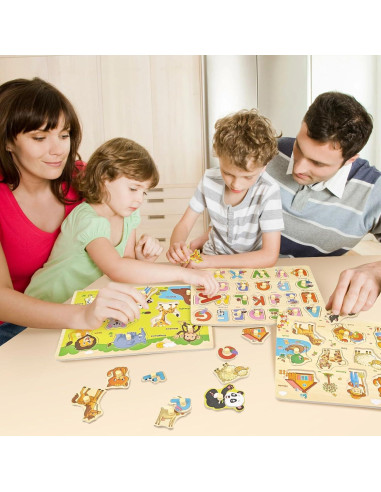 Rompecabezas de Clavos de Madera Edutree 5 Piezas Montessori