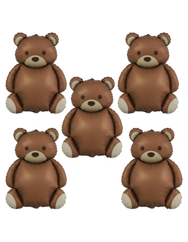 Globos de Oso Marrón Finypa 5pcs 90 cm Decoración Fiesta