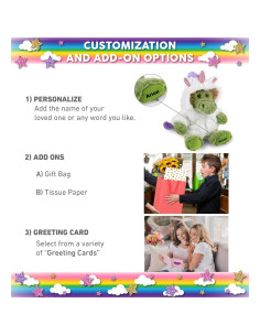 DolliBu Peluche Cocodrilo Unicornio 20cm Suave y Personalizable 2