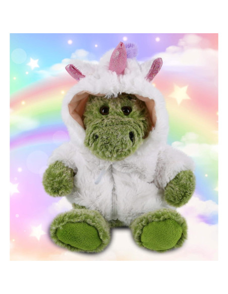 DolliBu Peluche Cocodrilo Unicornio 20cm Suave y Personalizable