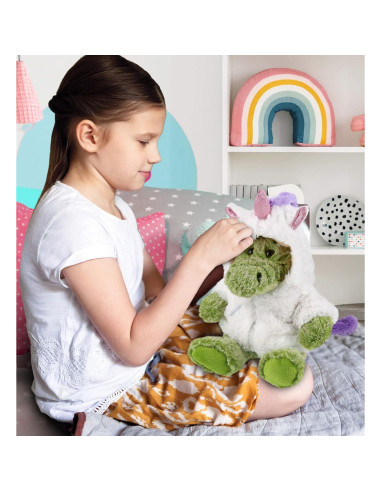 DolliBu Peluche Cocodrilo Unicornio 20cm Suave y Personalizable