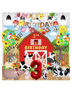 Decoración de Fiesta Granja AMZYXH Globo Número 3