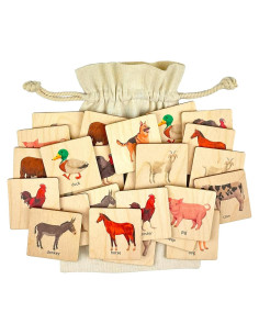 Juego de Memoria de Animales de Granja Montessori 24 Piezas