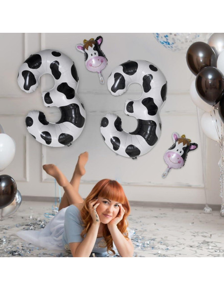 Globo de Número 101,6 cm Vaca Mylar MAILITOTO Fiesta Cumpleaños