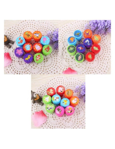 30 Sellos de Plástico Pre-Entintados NUOBESTY Animales y Dinosaurios