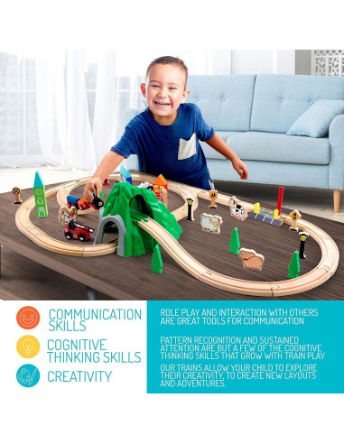 Juego de Trenes Maxim 50 Piezas para Niños 3-12 Años