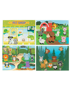 Pegatinas de Sombras de Animales Fun Express - 12 Piezas