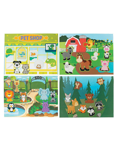 Pegatinas de Sombras de Animales Fun Express - 12 Piezas