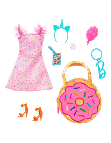 Accesorios para Muñecas Barbie - Bolsa Donut y Vestido Dulce