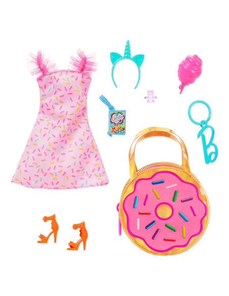 Accesorios para Muñecas Barbie - Bolsa Donut y Vestido Dulce