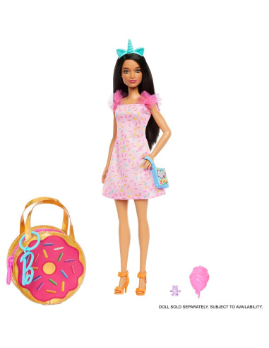 Accesorios para Muñecas Barbie - Bolsa Donut y Vestido Dulce