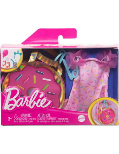 Accesorios para Muñecas Barbie - Bolsa Donut y Vestido Dulce
