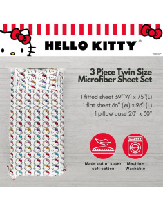 Juego de Sábanas Hello Kitty Franco 3 Piezas Individual 2