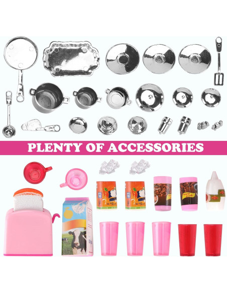 Juego de Cocina Mini Rosa Liberty Imports 4-en-1 con Muñeca Juego de Cocina Mini Rosa Liberty Imports 4-en-1 con Muñeca