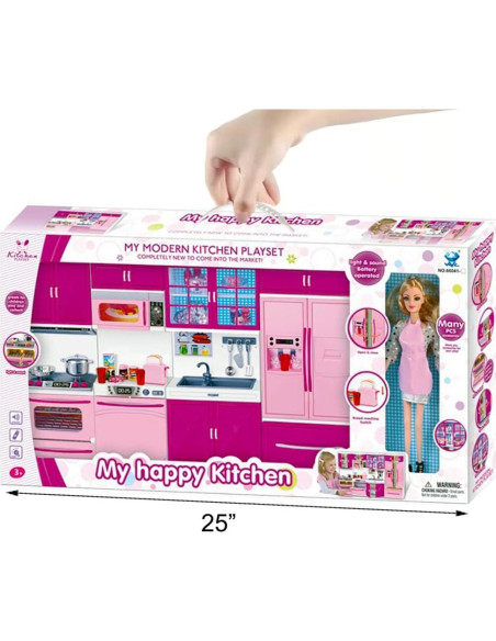 Juego de Cocina Mini Rosa Liberty Imports 4-en-1 con Muñeca Juego de Cocina Mini Rosa Liberty Imports 4-en-1 con Muñeca