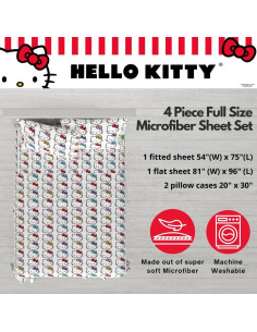 Juego de Sábanas Hello Kitty Franco 4 Piezas Microfibra 2