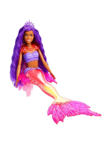 Muñeca Barbie Sirena Poder Brooklyn con Mascota Fénix y Accesorios