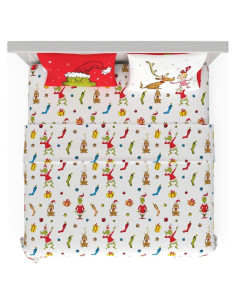 Juego de Sábanas King Franco Grinch 4 Piezas Microfibra