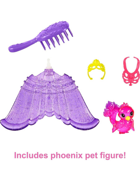 Muñeca Barbie Sirena Poder Brooklyn con Mascota Fénix y Accesorios