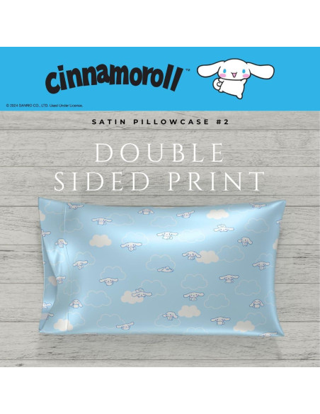 Funda de Almohada Satén Cinnamoroll Estándar 50x76 cm 2 Pzas Funda de Almohada Satén Cinnamoroll Estándar 50x76 cm 2 Pzas